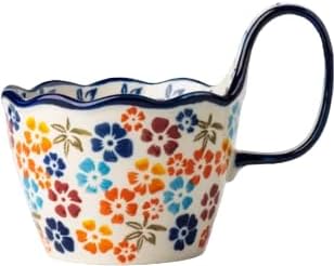 25oz Ceramic Soup Bowl with Handle – Handcrafted Floral Pottery Cereal & Ramen Bowl – Large Microwave & Dishwasher Safe Decorative Bowl for Everyday Use or Gift (Citrus Breeze, 15oz)