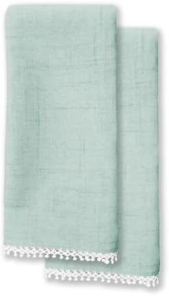 Lenox French Perle Solid Napkins, Set of 4, Ice Blue - 19" W x 19" L - Image 2