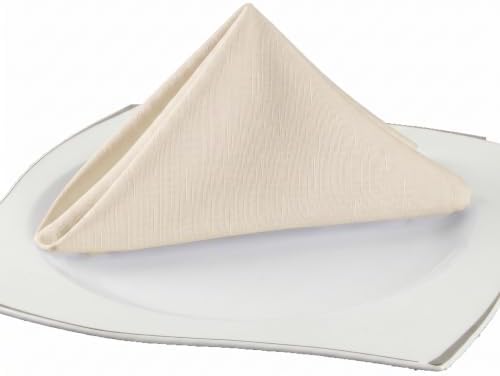 EHouseHome Waterproof Faux Linen Dinner Napkins, Set of 12, 17 x 17, Nature - Image 2