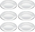 Barski Glass Dessert Plate - Set of 6 Plates - For - Salad - Dessert - Appetizer - Designed - 6" Diameter - Made in Europe by Barski