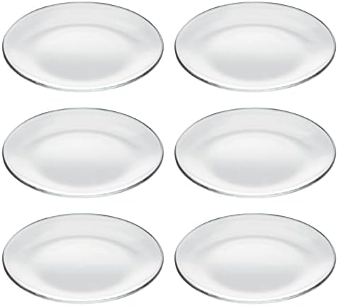 Barski Glass Dessert Plate - Set of 6 Plates - For - Salad - Dessert - Appetizer - Designed - 6" Diameter - Made in Europe by Barski