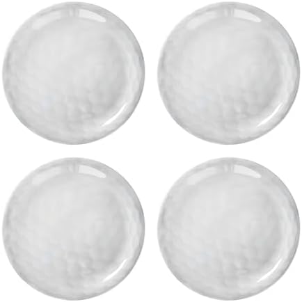 UP UPware Golf Ball Melamine Round Dessert Plates, Small Serving Plates, for Appetizer, Snacks, and Side Dishes, White, 6 Inch, Set of 4 by UPware