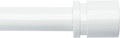 Curtain Rods for Windows 16 to 144 Inches Adjustable Length 1 Inch Diameter Window Curtain Rod with Aluminium End Cap, White