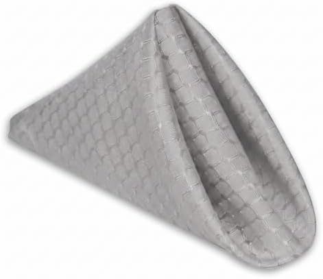 EHouseHome Jacquard Dinner Napkins, Set of 12, 17 x 17, Silver Grey - Image 2