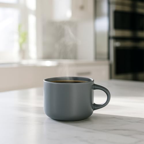 10 Strawberry Street Wazee Matte 4.75"/22 oz Oversized Mug, Set of 6, Charcoal Gray - Image 6