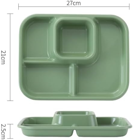 Unbreakable Rectangular Divided Plates for Adults 4 Sections Portion Control Plates Set of 2 Plastic Dinner Plate for Camping Outdoor or Every Day Use - Image 6