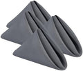 Wolkemer Set of 4 Grey Cloth Napkins 17 x 17 Inches Solid Washable Polyester Dinner Napkins with Hemmed Edges for Dinners Parties Weddings Banquets Events Table Decoration by Wolkemer