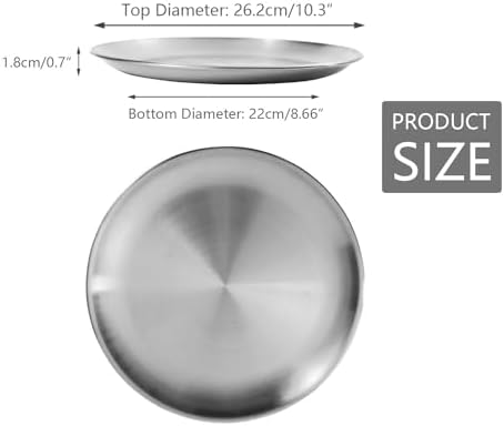 Stainless Steel Plates,2 Pcs 10 Inches Dinner Platess Camping Plate - Image 3