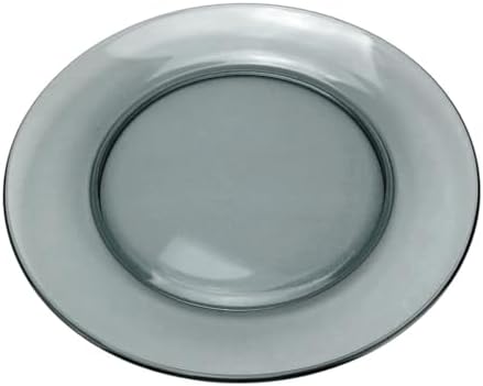 STP GOODS Glass Plates Set of 4 – Borosilicate Salad & Dessert Plates, Transparent Glass Appetizer Plates, Microwave & Dishwasher Safe Tableware (Gray 10.5") - Image 3