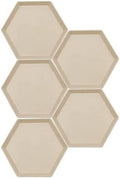 Incauca 5 Pack 6 Inch Lightweight Mini Wheat Straw Plates, Reusable Hexagon Dessert Plates, Small Saucers Plates, Plastic Side Dish Plates for Serving Snack Appetizer Salad Fruit, Beige by Incauca