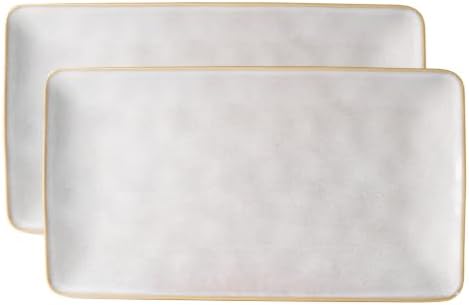 famiware Serving Platters for Food, 15.67"x8.62", 2-Pack, Cappuccino White by Famiware