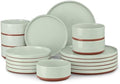LIANYU 18 Pieces Porcelain Dinnerware Sets, Premium Plates and Bowls Set by LIANYU