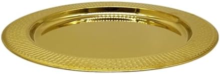 Brightalk 13-Inch Stainless Steel Beaded Charger Plates, Gold Dinner Plate Chargers Set of 6, Round Server Ware - Image 3