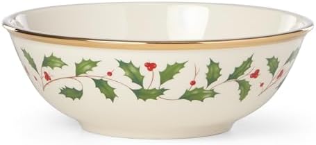Lenox 883431 Holiday Place Setting Bowl, Red & Green, Christmas Dinnerware by Lenox