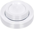 Bestluck Plastic Plates 50PCS White Plates Disposable Heavy Duty Reusable by Bestluck