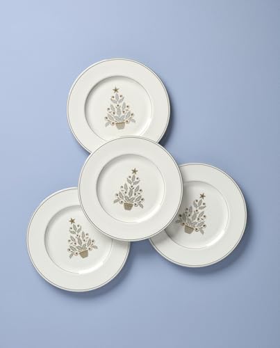 Lenox 897868 Federal Platinum Tree Accent Plates, Service For 4, Christmas Dishes, Dinnerware Set, Holiday - Image 2