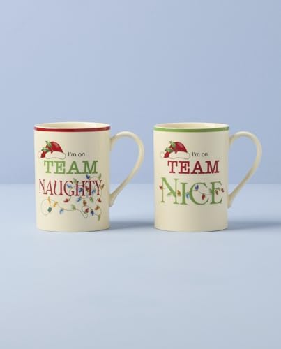Lenox Naughty and Nice Christmas Porcelain Mug Set for 2, 14oz - Image 4