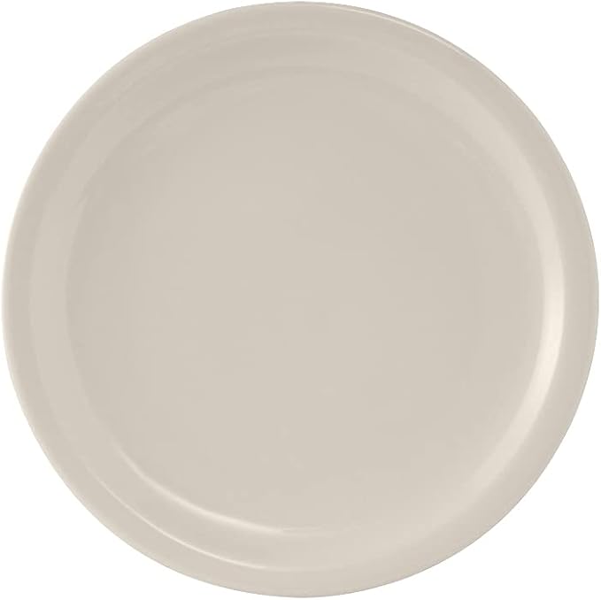 Tuxton China TNR-022 Plate, 8-1/8" Diameter, Round, Narrow Rim, Microwave and Dishwasher Safe, Oven Proof, Fully Vitrified, Ceramic, Nevada, American White/Eggshell, Pack of 36