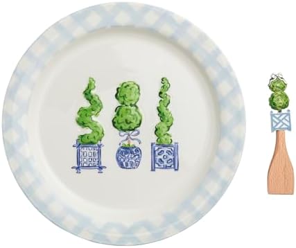 Mud Pie Ceramic Topiary Round Platter by MudPie
