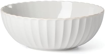 Lenox French Perle Scallop Serving Bowl, 3.60 LB, White by Lenox