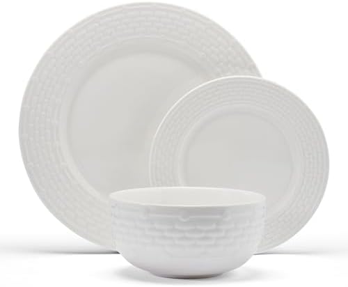 Pfaltzgraff Sonya White 24 Piece Plate Bowl Dinnerware Set, Service for 8 - Image 2