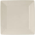 Tuxton China BEH-1016 Plate, 10-1/8", Square, Wide Rim, Microwave and Dishwasher Safe, Oven Proof, Fully Vitrified, Ceramic, DuraTux, American White/Eggshell, Pack of 12