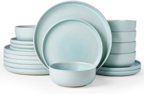 Famiware Milkyway 18-Piece Stoneware Dinnerware Set, Light Blue by Famiware