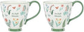Oneida First Blooms Green Porcelain Mug Set for 2, 12oz by Oneida