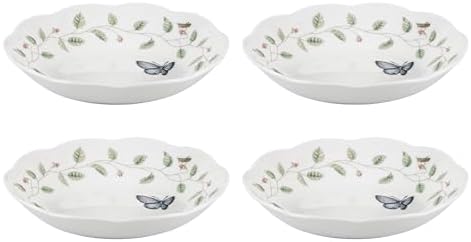 Lenox Butterfly Meadow Porcelain Pasta Bowl Set for 4, 20oz by Lenox
