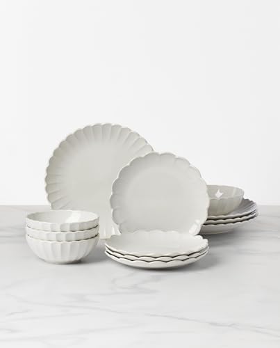 Lenox French Perle Scallop White Dinnerware Set with Accent Plates - Image 2