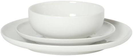 Gibson Home Havenstone 12-Piece Porcelain Dinnerware Set – Dinner Plates, Salad Plates & Bowls, Classic White Everyday Dish Set for Home, Kitchen, Microwave & Dishwasher Safe - Image 4