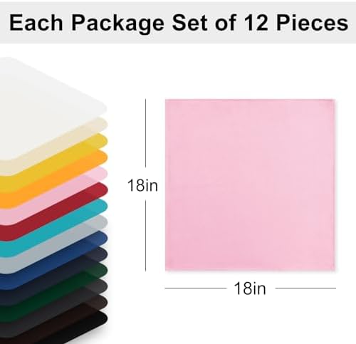 Hiasan Cloth Napkins Set of 12, 18 x 18 Inch, Pink - Image 5