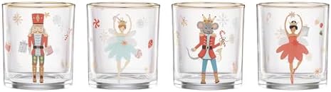 Lenox Nutcracker Ballet Double Old Fashioned Glasses, Christmas Set of 4 by Lenox