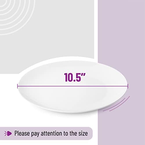 BTaT- White Dinner Plates, 10.5 inch, Set of 12, Restaurant Dishes, White Porcelain Dinner Plates - Image 3