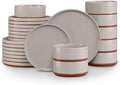 LIANYU Plates and Bowls Sets, 24 Pieces Stoneware Dinnerware Set for 8 by LIANYU