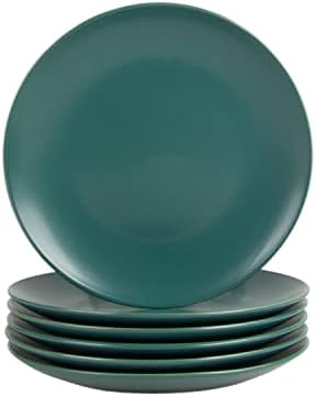 10 Strawberry Street Wazee Matte 8.25" Coupe Salad Plate, Set of 6, Emerald Green by 10StrawberryStreet