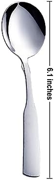 Stainless Steel Round Soup Spoon Set of 6 - Image 2