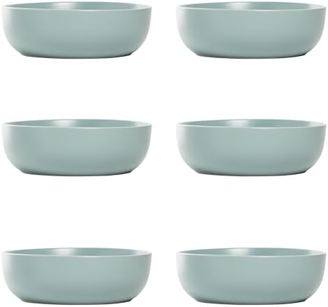 10 Strawberry Street Wazee Matte Coupe Dinnerware, Bowl, Mineral Blue, Set of 6 by 10StrawberryStreet