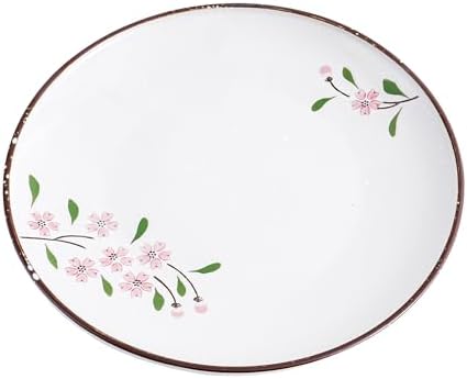 Ceramic Appetizer/Dinner Plates, 8 Inch Round Serving Plates (4, Pink Sakura) - Image 4