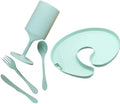 Knork Eco Party Bundle, Appetizer Plate, Party Cup, Party Utensils, 5 Piece Set, Mint by Knork