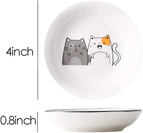 4pcs Ceramics Cat Dinner Relish Dishes Seasoning Dishes Dipping Appetizer Plates - Image 2