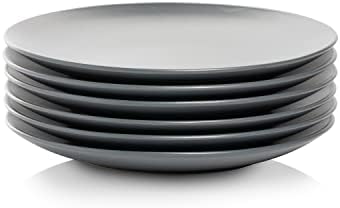 10 Strawberry Street Wazee Matte 8.25" Coupe Salad Plate, Set of 6, Charcoal Gray - Image 3