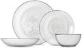 FORTESSA Los Cabos Tableware, 16-Piece Glass Dinnerware Set with 4 Dinner Plates, 4 Salad Plates, 4 Coupe Bowls and 4 Cereal Bowls, Dishwasher-Safe Glass Plate Set, Clear by Unknown