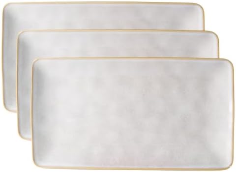 famiware Serving Platters for Food, 15.67"x8.62", 3-Pack, Cappuccino White by Famiware