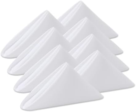 White Cloth Napkins Set of 8,18x18 inch,Formal Dinner Napkins,Made of 100% Microfibre,Washable Cloth Napkins,Good for Restaurant, Everyday use, Parties.(Snow White) by KOFFOTA