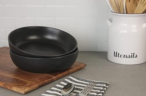 10 Strawberry Street Wazee Matte 9"/48oz Serving Bowl, Set of 2, Black - Image 3