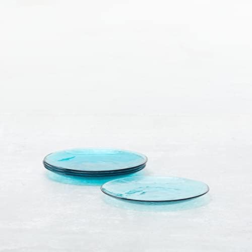 Fortessa Los Cabos Glass Dinnerware Collection, Salad Plate (Set of 4), 8 Inch, Lagoon Blue - Image 2