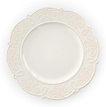 Elama Round Decorated Stoneware Scallop Embossed Dinnerware Dish Set, 16 Piece, Luna - Image 5