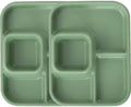 Unbreakable Rectangular Divided Plates for Adults 4 Sections Portion Control Plates Set of 2 Plastic Dinner Plate for Camping Outdoor or Every Day Use by AIYoo