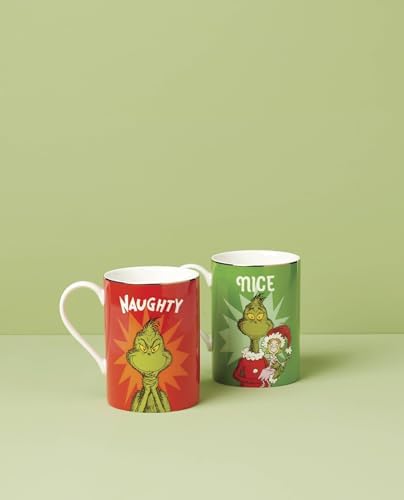 Lenox Grinchmas Naughty and Nice Porcelain Christmas Mug Set for 2, 14oz - Image 3
